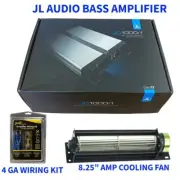 JL Audio JD1000/1 Bass Amplifier 1000Watt RMS | Class-D | Cooling Fan 4G Amp Kit
