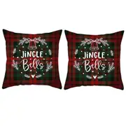 4Pcs Christmas Pillowcase Cotton Linen Throw Pillow Cover for Couch Home Decorations -Style 5