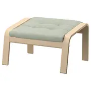 POÄNG footstool, white stained oak veneer/Gunnared light green