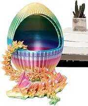 Printed Dragon Egg - Unique Rotating Design Fidget Dragon Egg,Dragon Gear Egg Ornament Snake Statue Decor for Increasing Kids Curiosity