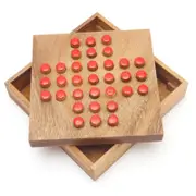 Solitaire Game with Wooden Pins - Wooden Family Board Games