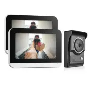 Video Intercom System, 7 Inch doorbell with Camera and Monitor, Video doorbel...