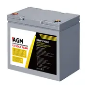 Solar Powered Marine Battery Battery Caravan Box AGM 75Ah - 12V
