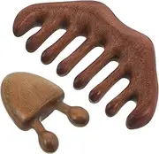 WOONEKY Natural Wooden Scalp Massager Tool Wide Tooth Comb for Hair Care Facial Massage for Home Office Travel Comfortable Versatile Massage Experience