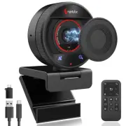 AI Webcam for PC - 1080p/2K@60FPS HD Web Camera with Remote Control, 8X Digit...