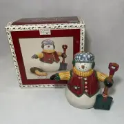 Mr Chocolate Snowman Mini Teapot Debbie Mumm for Sakura Original Box By Oneida