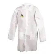 Cordova MPLAB2002XL Defender II, White Microporous Labcoat with 4-Snap Front...