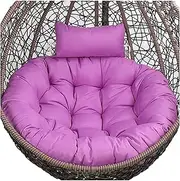Egg Chair Cushion Replacement, Washable Round Hanging Egg Chair Cushion, Adjustable Pillow, Rattan Chair Cushions Pads,Blue (Color : Purple B, Size : Diameter 105 cm)
