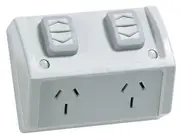 CLIPSAL WSC227/2/15 - Double Weatherproof Power Point GPO 15amp 250v (Resistant Grey)