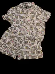 Unisex 2 Peice Baby Blue With Multicolored Design SIZE XL Kids