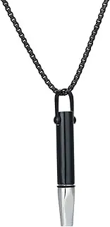 [VICUSSE] Stainless Steel Mindfulness Breathing Necklace Original Upgrades Breathlink for Quit Smoking and Anxiety Jewelry for Women & Men(B)