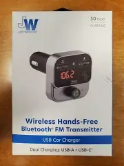 Just Wireless Bluetooth FM Transmitter USB-C/USB-A/Charging Port (0888) R6P1