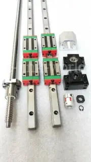 2 pcs HGR15-400mm Linear rail &RM1605-400mm Ballscrew&BF12/BK12 &6.35*10mm Kit