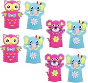 HEALSOPTHY 8Sets DIY Animal Hand Puppet Making Supplies for Creative Craft Kits to Enhance Imagination Coordination Patience Safe Non Woven Materials for Arts