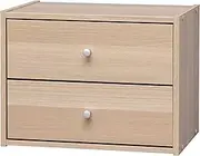 Iris Ohyama STB-400H Stacked Box, Drawer, Width 15.7 x Depth 11.3 x Height 12.0 inches (40 x 28.7 x 30.5 cm), Natural