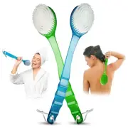 2 Pack Back Scrubber Shower Brush with 14 inch Long Handle Soft Bristles Full...