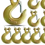 Forged G70 Steel Clevis Hooks with Rust-Resistant Latch - 12,600lb Strength