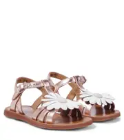[Pom d'Api] Pom d'Api Plagette Big Flo metallic leather sandals UK 12 pink
