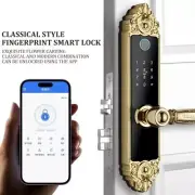 Smart Home Digital Lock Electronic Fingerprint Smart Lock European Home Golden