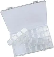 XUNQUCOM 3 PCS Detachable 28-Compartment Jewelry Storage Boxs Multi-purpose Empty Storage Container Crafts Clear Box