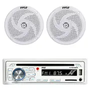 Pyle PLCDBT65 Bluetooth Marine CD Receiver, 2x 5.25" 180W Slim Style Speakers