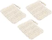 Gogogmee Set of 3 Jute Soap Pouches Foaming Drawstring Compact for Bath Travel