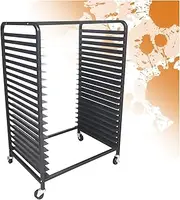 Art Drying Rack, Mobile Oil Painting Drawing Board Storage Rack,Floor Standing Art Storage Rack,Suitable for School Art Studio(20 Shelves) (Size : 87cm)