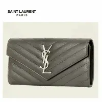 在飛比找Yahoo!奇摩拍賣優惠-Saint Laurent Paris YSL (灰色×金屬