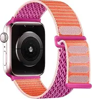 [Haugboag] Nylon Loop Strap Compatible with Apple Watch Band 38mm 40mm 41mm 42mm 44mm 45mm 46mm 49mm for Women Men, Breathable Sprot Straps for iWatch Series 10/9/8/7/6/5/4/3/SE/SE2/Ultra2/Ultra