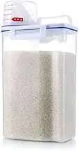 Rice Storage Container, Food Grade Thick Plastics Material, 2.5L Capacity, Suitable for Rice Beans Grains Small Dry Food, Snacks, Nuts (with Pour Spout), for Kitchen Pantry