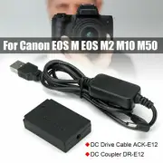 LP-E12 Power Charger Cable ACK-E12+DR-E12 Dummy Battery For Canon EOS M2 M50
