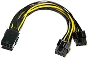 GONOLOWAY 8-Inch CPU 8 Pin Female to Dual PCIe 2X 8 Pin (6+2) Male Power Adapter Splitter Cable for Graphics Card