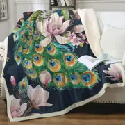 Royal Peacock Throw Blanket