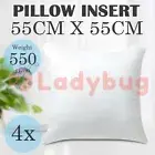 4x Memory Resistant Cushion Pillow Inserts Polyester Filling 55cm x 55cm