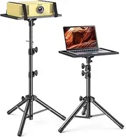 AMADA HOMEFURNISHING Height Adjustable Projector Tripod Stand for 26 to 51 in, Foldable Laptop Stand, Portable Outdoor Stand for DJ or Sheet Music-AMPS02