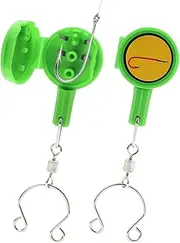 2 Pcs Fishing Knot Tying Tool Easy Hook Tyer for Strong Fishing Knots Accessories for Beginner Anglers Line to Hooks Cover for Rod Carp Fly Fishing Safe Transport Durable ABS Stainless Steel(Green)