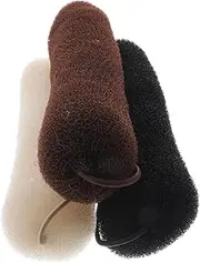 MUCKLILY Hair Bun Maker Set of 3 Elastic Donut Hair Styling Tools for Women and Girls Easy to Use for Dance Ballet or Everyday Hairstyles