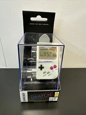 Nintendo GAMEBOY DIGITAL Wristwatch Super Mario Sounds Retro 80's/90's Gray NEW