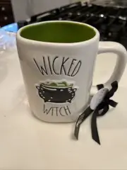 New! Rae Dunn Wicked Witch Cauldron Green Halloween Mug 2024
