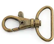 CRAFTMEmore Swivel Lobster Claw Clasps Classic Trigger Snap Hooks Purse Landyard Clip 5/8" 3/4" 1" Pack of 10 (1 Inch, Antique Brass)