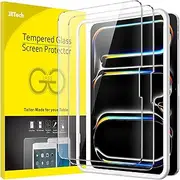 JETech Screen Protector for iPad Pro 11-Inch M4 (2024) with Easy Installation Frame, Tempered Glass Film, HD Clear, 2-Pack