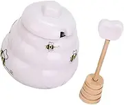 ULTECHNOVO Bee Kitchen Decor 2 Pack Ceramic Seasoning Bottle Honey Dispenser Jar Honey Containers Condiment Canister