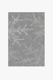 120' x 185' | Machine Washable Runner Rug | Kid & Pet Friendly | Indoor Rug | Snowflake Silver Flatwoven Rug | Ruggable