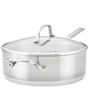 KitchenAid 3-Ply Base Stainless Steel Induction Saut Pan with Helper Handle and Lid
