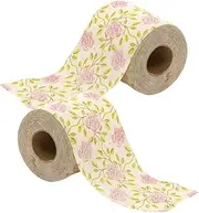 EXQUIMEUBLE 2 Rolls Floral Toilet Paper Decorative Print Tissue for Home Office and Travel Toilet Paper with Unique Design for Enhanced Bathroom Aesthetics