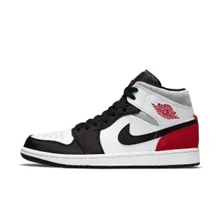 【NIKE 耐吉】籃球鞋 男鞋 運動鞋 包覆 AJ1 喬丹 AIR JORDAN 1 MID SE 黑白紅 852542-100