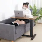 Height 66-90cm Tray Table with Embedded Wheels Sofa Side Laptop Desk Holdup 20kg