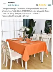 Orange Rectangle Tablecloth Waterproof