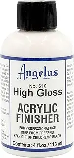 Angelus Leather Articles Shiny Glossy Acrylic Finisher 4 Oz Hi-Gloss W/Additive