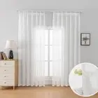 Pinch Pleated Sheer Chiffon Curtains 84 Inches Long Lightweight Light Filteri...